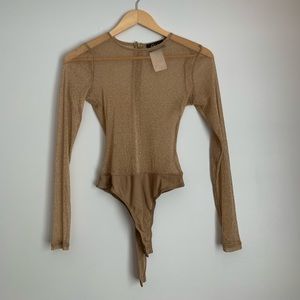 Gold sheer shimmer bodysuit